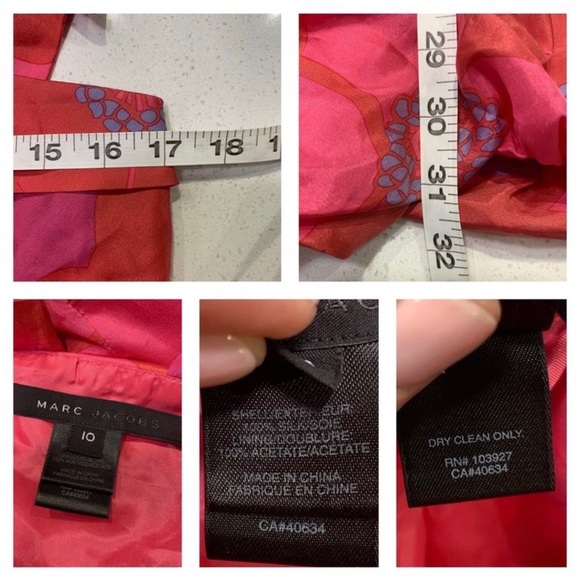 Marc Jacobs Women’s Sz 10 Tulip Bubble Dress Tie Straps Pink Y2K Vtg 100% Silk - Picture 2 of 9